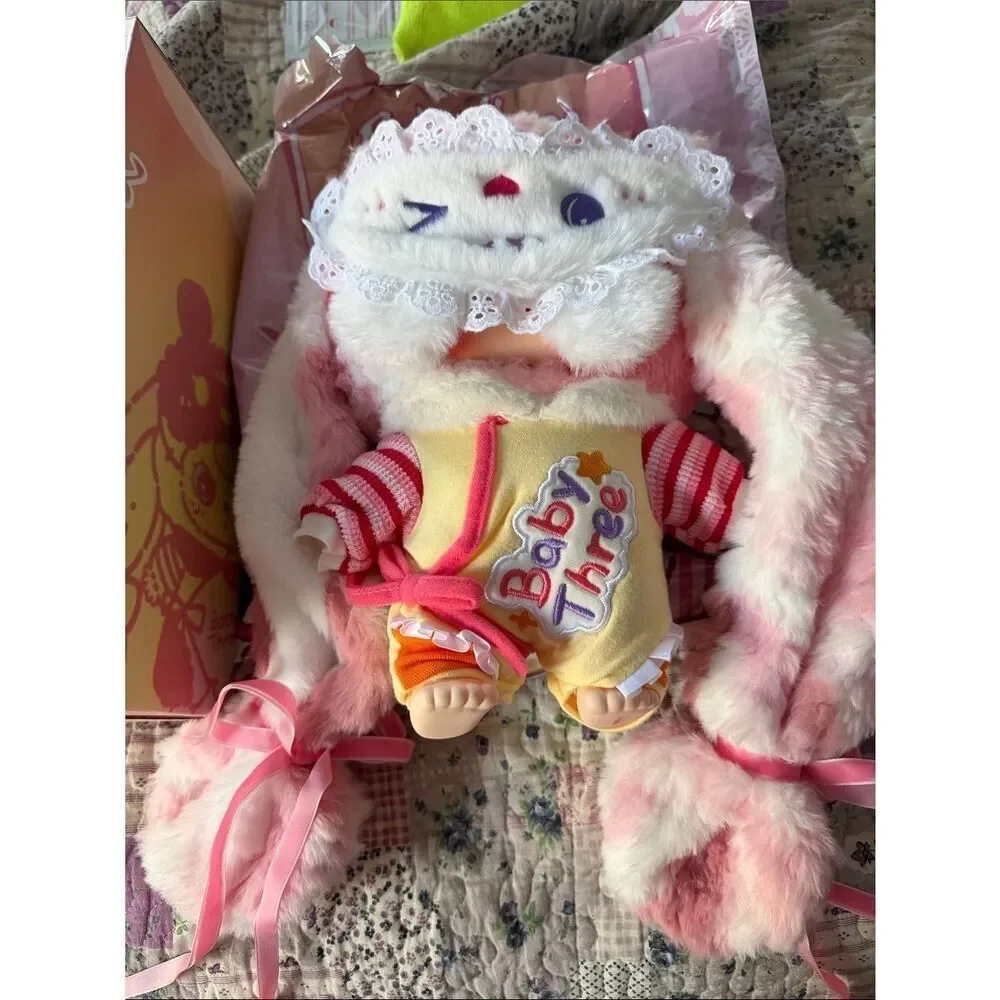 Kids Plush Character Backpack - Pink and Yellow